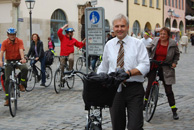 Umweltreferent Dr. Peter Pluschke auf dem Rad