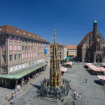 Der Hauptmarkt in Nürnberg von oben