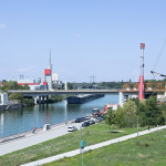 Nürnberger Hafenbrücken: Einhub der Behelfsbrücke am Europakai