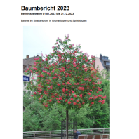 Titelbild Baumbericht 2023 mit Kastanie