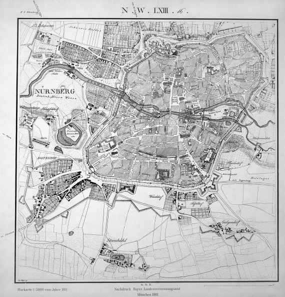 Plan Nürnberger Altstadt 1811