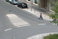 Fahrbahnteiler eines Kreisverkehrs
