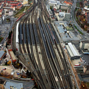 Der Nürnberger Hauptbahnhof von oben