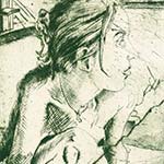 Diego Bianconi: Maria, Kaltnadelradierung.