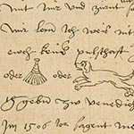 Faksimile eines Briefes von Albrecht Dürer an Willibald Pirckheimer, 7. Februar 1506, verso, 19. Jahrhundert.
