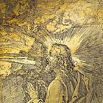 Albrecht Dürer: Christus am Ölberg (Detail), 1515, Eisendruckplatte.