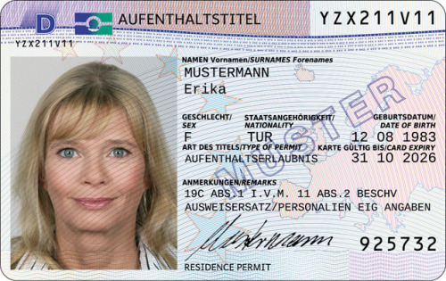 Muster Elektronischer Aufenthaltstitel © Bundesamt für Migration und Flüchtlinge