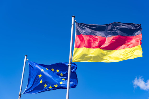 Flagge von Deutschland und EU