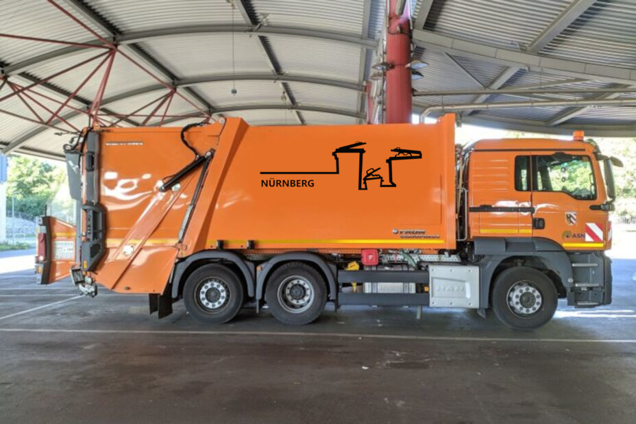 Kunst auf Abfallsammelfahrzeugen, Bild © Stadt Nürnberg/Hochbauamt/ASN / Stadt Nürnberg/Hochbauamt/ASN