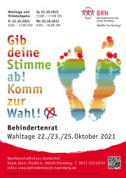 Werbung für die Wahl des Behindertenrates Nürnberg 2021