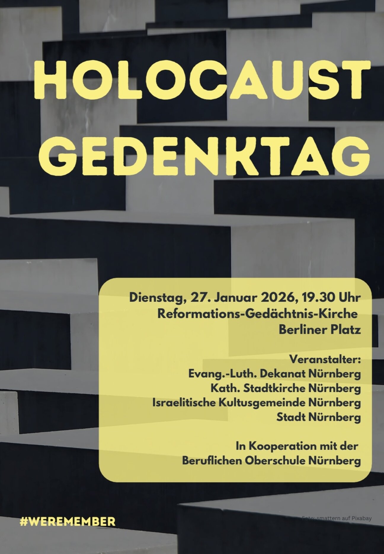 Bild © Stadt Nürnberg Holocaust Gedenktag 2026, Bild © Stadt Nürnberg