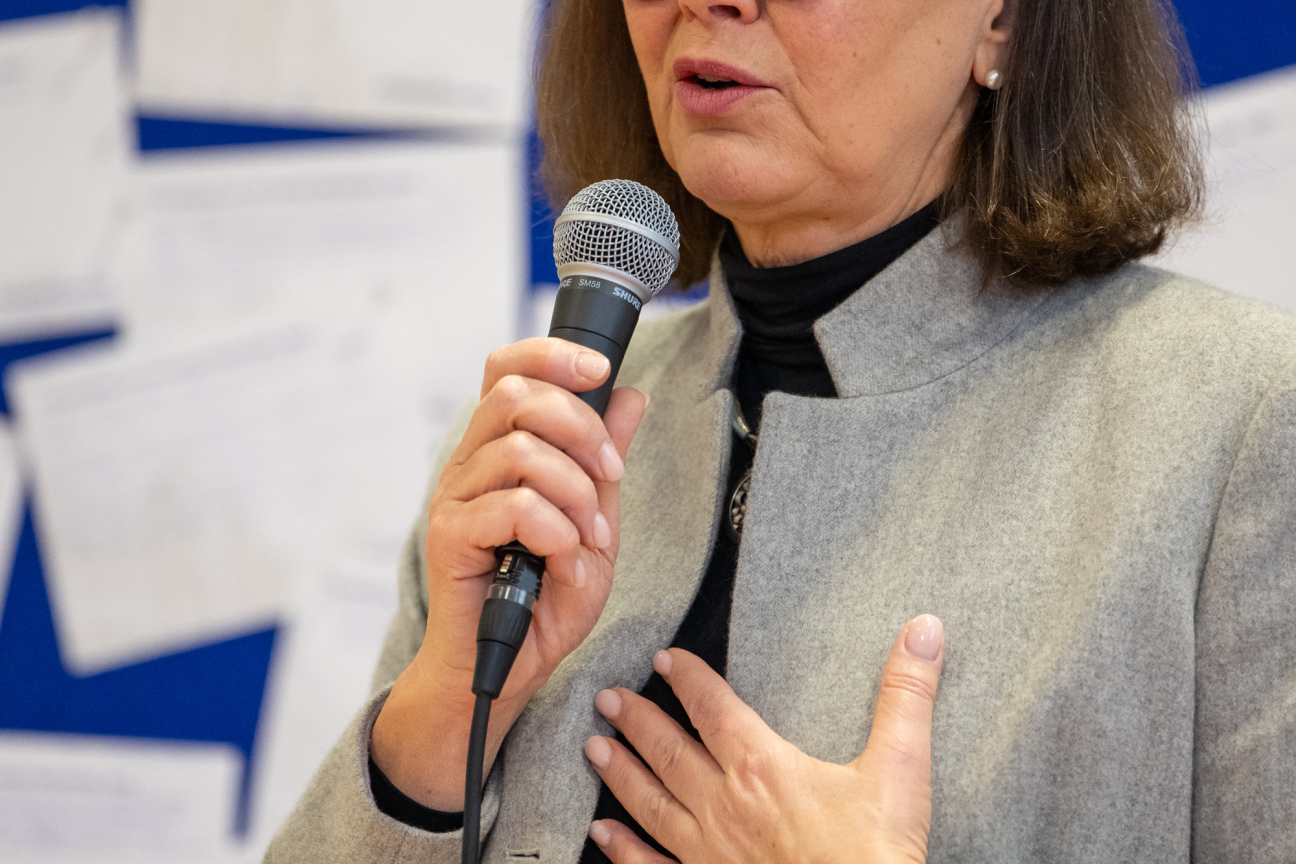 Schule trifft Landtag mit Ilse Aigner (CSU), Präsidentin des Bayerischen Landtags, aufgenommen am 06.02.2026 in der Beruflichen Oberschule Nürnberg