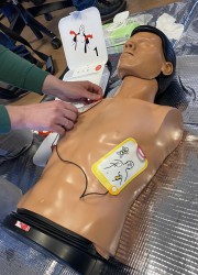 Übung mit dem defibrilator
