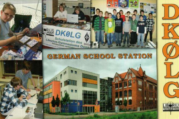 Liborius Gymnasiums Dessau • QSL-Karte der Schulstation