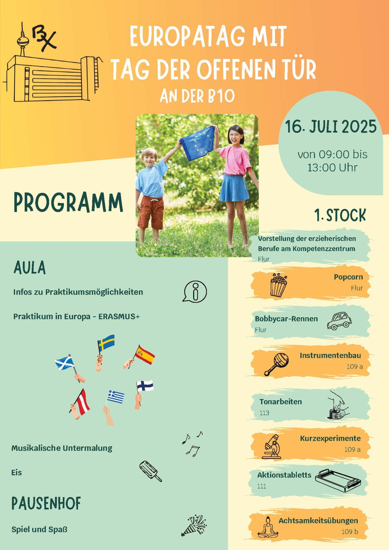 Programm des Europatags mit Tag der offenen Tür an der B10, Nürnberg., Bild © Breunig / B10