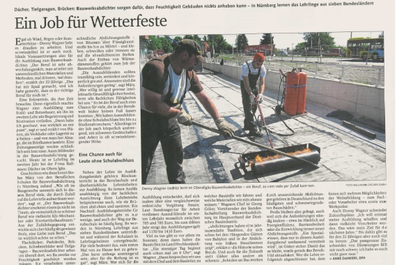 Bauwerksabdichter: Bayerische Staatzeitung vom 4.5.2018