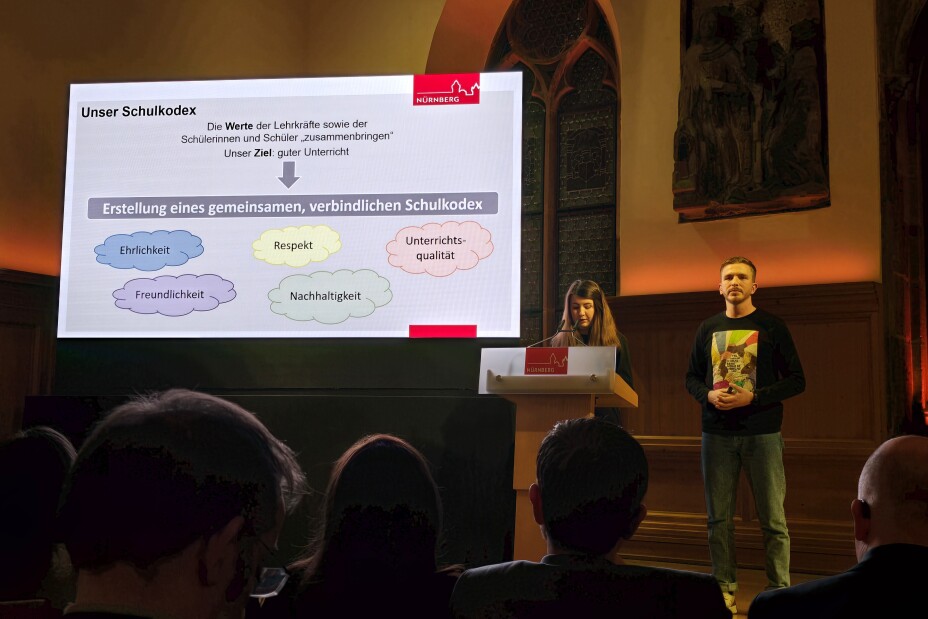 Demokratie-Empfang - Vortrag B4, Bild © Berufliche Schule 4 / Stadt Nürnberg