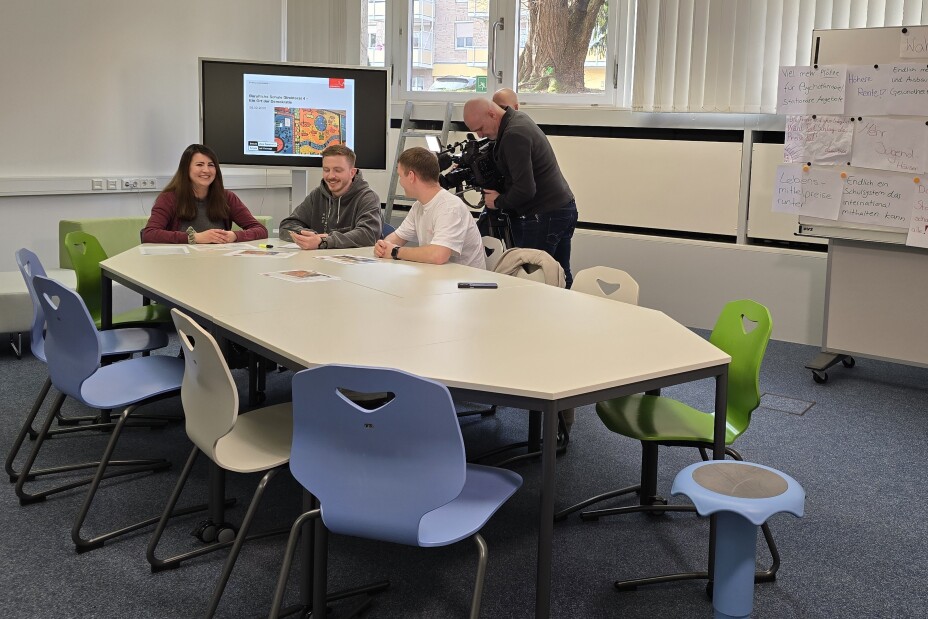 Der BR zu Besuch an der B4, Bild © Berufliche Schule 4 / Stadt Nürnberg