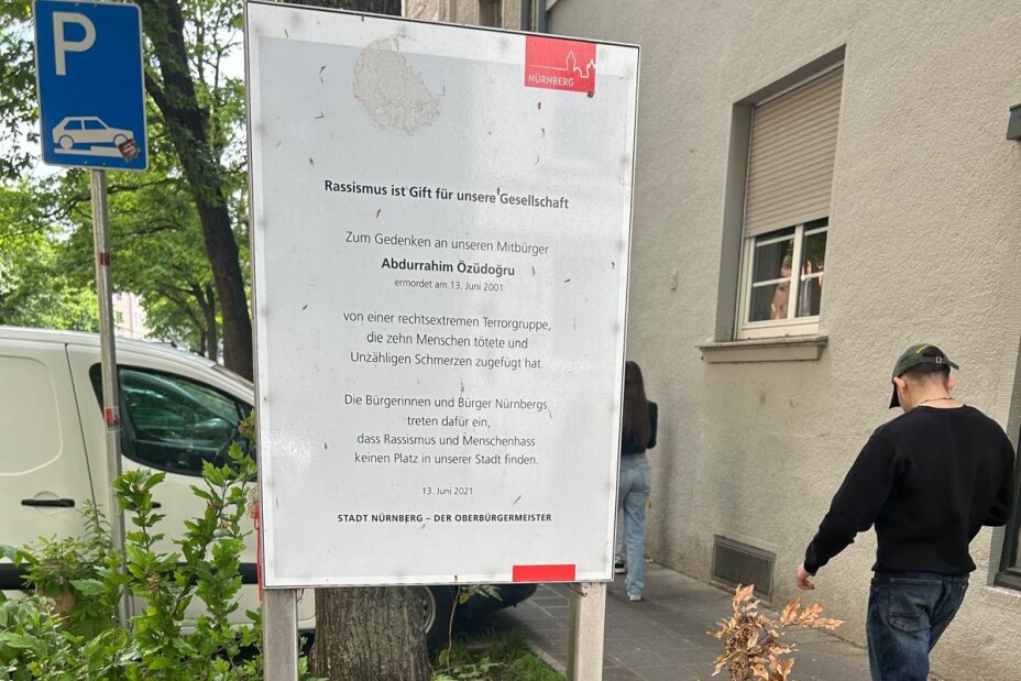 Gedenktafel der Stadt Nürnberg, Bild © Berufliche Schule 4 / Stadt Nürnberg