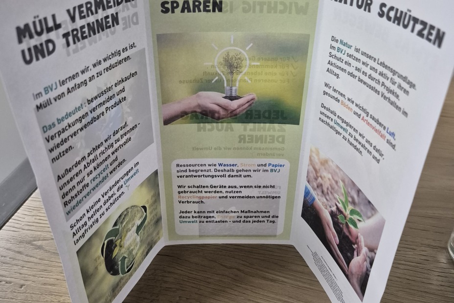 2 Flyer Nachhaltigkeit im Schülercafé 2026, Bild © Berufliche Schule 5