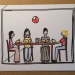 Zu sehen ist ein Kalender und eine Familie, die am Tisch sitzt. Das ist das Startbild des Erklärvideos zum HIPPY-Programm
