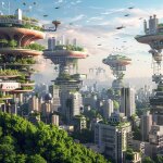 The fusion of technology and organic life in future cities