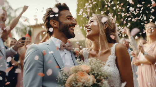 Hochzeitspaar im Blütenregen © Didik Saputra, Didik Saputra