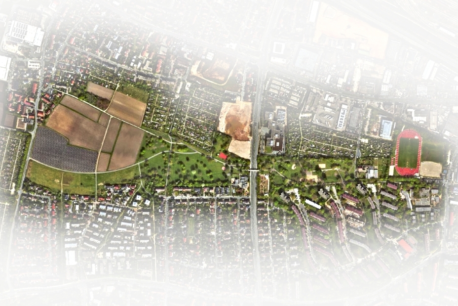 Luftbild des Nürnberger Westparks