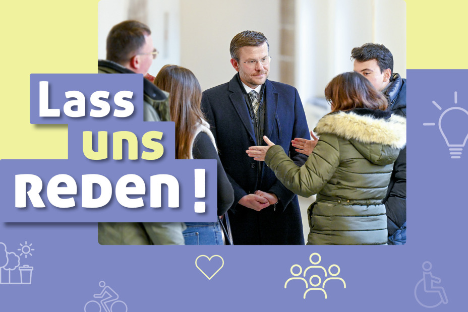 OB Marcus König im Gespräch mit Menschen