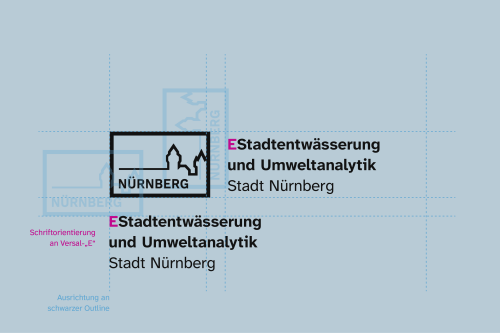 Aufbau Logo mit Zusatz in Schwarz