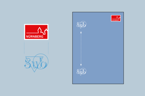 Größe und Position Sublogo unter Dachmarke