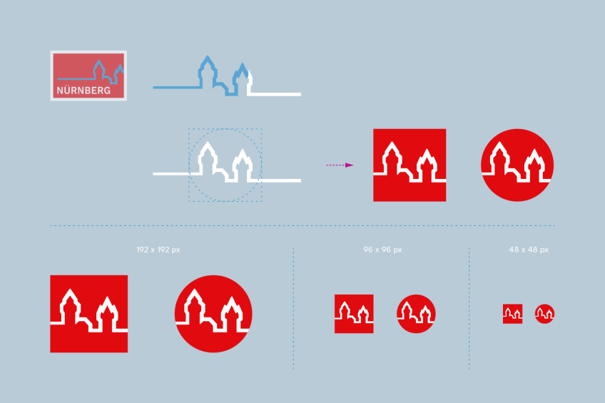 Bild © Stadtgrafik Nürnberg Definition der Social Media Icons der Stadt Nürnberg., Bild © Stadtgrafik Nürnberg