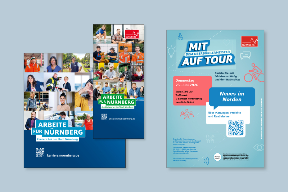 Beispiele für Medien Bereich Amtskommunikation, Bild © Stadtgrafik Nürnberg