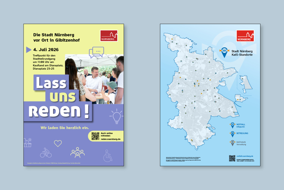 Beispiele für Medien Bereich Amtskommunikation, Bild © Stadtgrafik Nürnberg