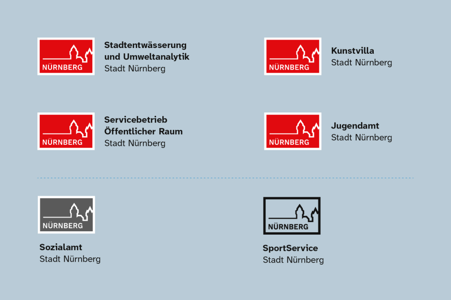 Bild © Stadtgrafik Nürnberg Beispiele Logo mit Zusatz, Bild © Stadtgrafik Nürnberg