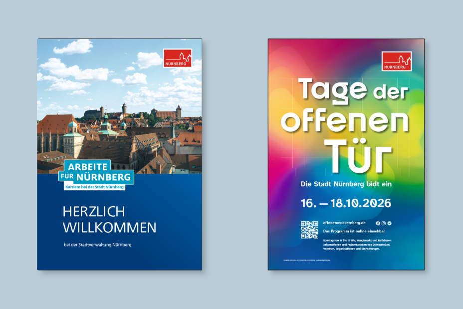 Beispiele für Medien Bereich Amtskommunikation, Bild © Stadtgrafik Nürnberg