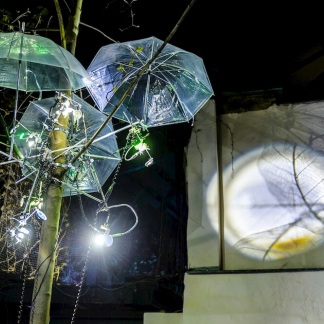 "ElektroMistel" von dem Künstlerkollektiv RaumZeitPiraten bei der Blauen Nacht 2015.