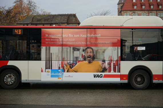 WLAN-Werbung auf VAG-Bus