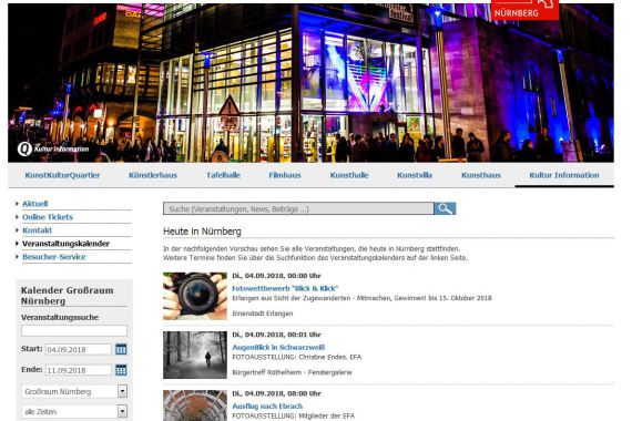 Die Veranstaltungsdatenbank Meine Veranstaltungen Net Digitales Nurnberg