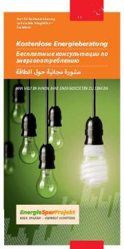 Faltblatt mit Informationen zum EnergieSparProjekt und zum Anmelden