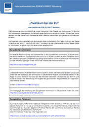 Titelblatt Praktikum bei der EU