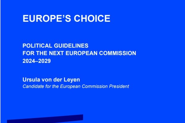 The photo is the cover of the publication explaining the political guidelines for the new commission from 2024-2029.