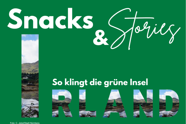 Das Word Irland auf grünem Hintergrund