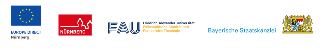 Das Foto zeigt die Logos der beteiligten Institutionen., Bild © Bayerische Staatskanzlei, Friedrich-Alexander-Universität Erlangen-Nürnberg, Stadt Nürnberg