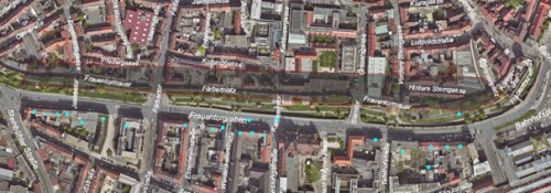 Frauentormauer © Geobasisdaten: © Stadt Nürnberg, Geo und © Bayerische Vermessungsverwaltung