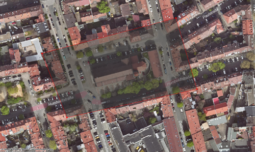 Herz Jesu Kirche © Geobasisdaten: © Stadt Nürnberg, Geo und © Bayerische Vermessungsverwaltung