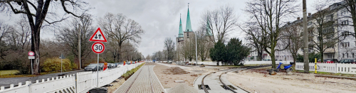 Bayreuther Straße - Berliner Platz - Straßenbahn Wendeschleife am Stadtpark