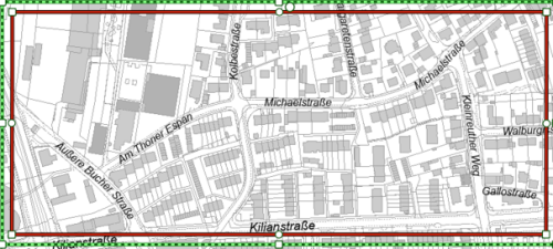 Fahrradstrasse Thoner Espan Michaelstrasse © Geobasisdaten: © Stadt Nürnberg, Geo und © Bayerische Vermessungsverwaltung