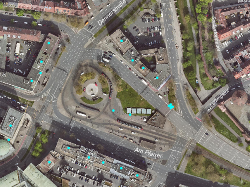 Plärrer © Geobasisdaten: © Stadt Nürnberg, Geo und © Bayerische Vermessungsverwaltung