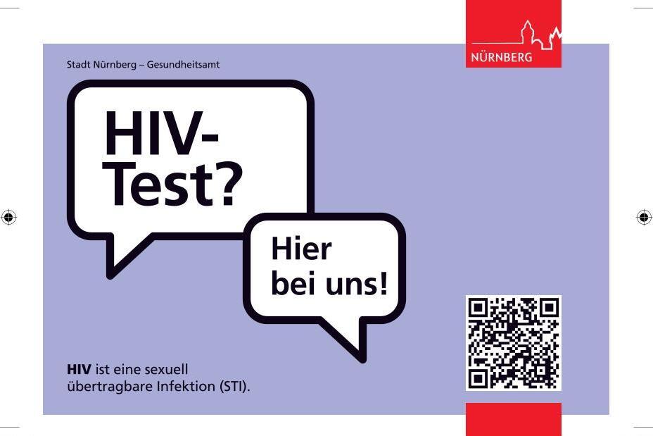 Information zum HIV-Test, der in der Fachstelle sexuelle Gesundheit durchgeführt werden kann, Bild © Gesundheitsamt Nürnberg, Fachstelle sexuelle Gesundheit